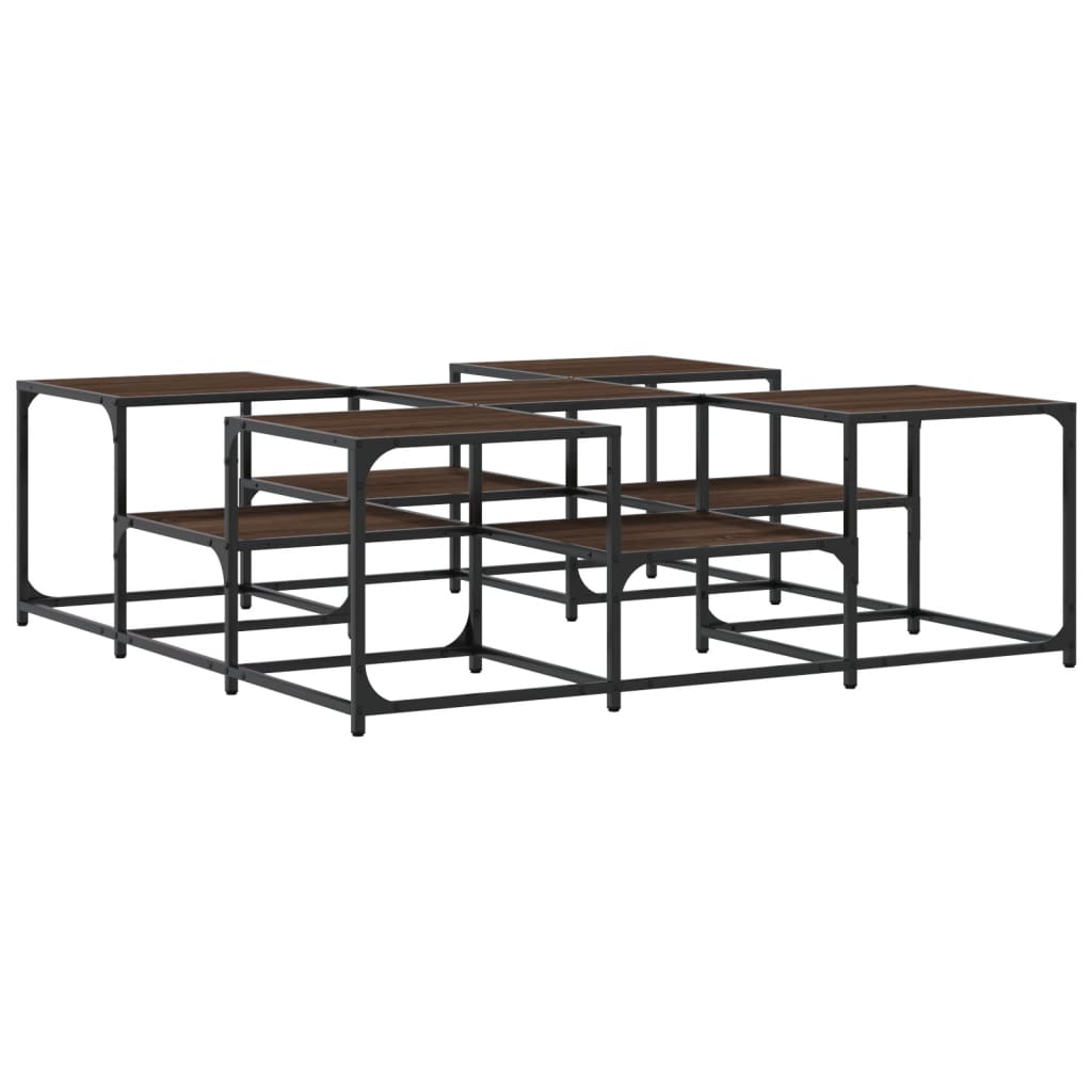 Couchtisch Braun Eichen-Optik 121x121x40 cm Holzwerkstoff - Pazzar.ch