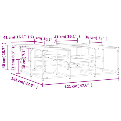 Couchtisch Braun Eichen-Optik 121x121x40 cm Holzwerkstoff - Pazzar.ch