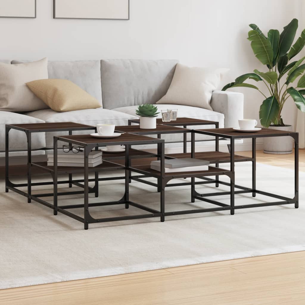 Couchtisch Braun Eichen-Optik 121x121x40 cm Holzwerkstoff - Pazzar.ch
