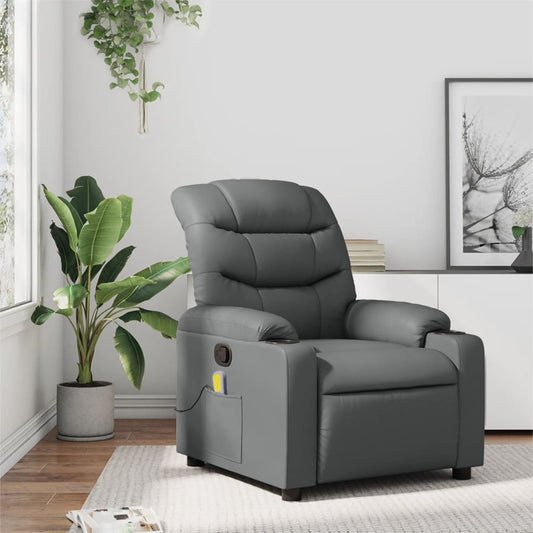 Massagesessel Grau Kunstleder - Pazzar.ch