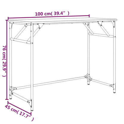 Schreibtisch Grau Sonoma 100x45x76 cm Holzwerkstoff und Stahl - Pazzar.ch
