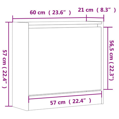 Schuhschrank Betongrau 60x21x57 cm Holzwerkstoff - Pazzar.ch