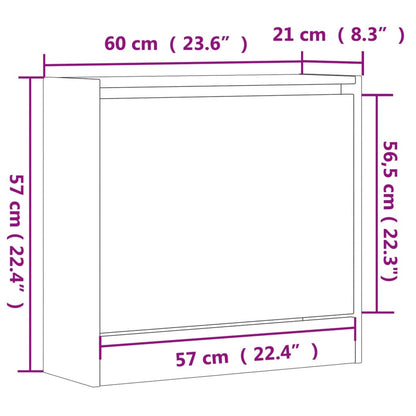 Schuhregal Grau Sonoma 60x21x57 cm Holzwerkstoff - Pazzar.ch