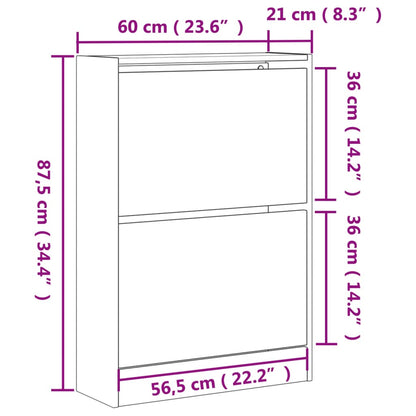 Schuhschrank Sonoma-Eiche 60x21x87,5 cm Holzwerkstoff - Pazzar.ch