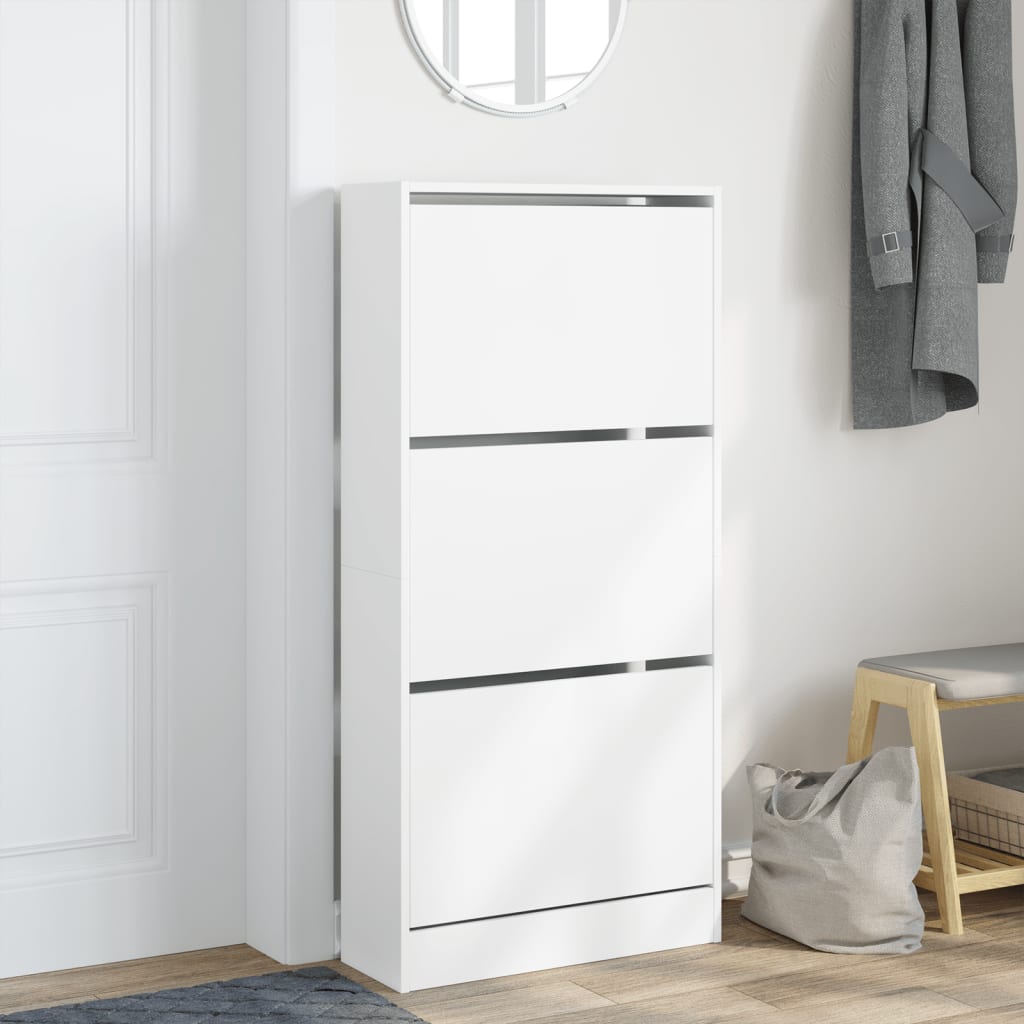 Schuhschrank Weiß 60x21x125,5 cm Holzwerkstoff - Pazzar.ch