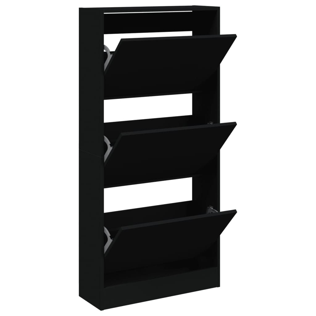 Schuhschrank Schwarz 60x21x125,5 cm Holzwerkstoff - Pazzar.ch