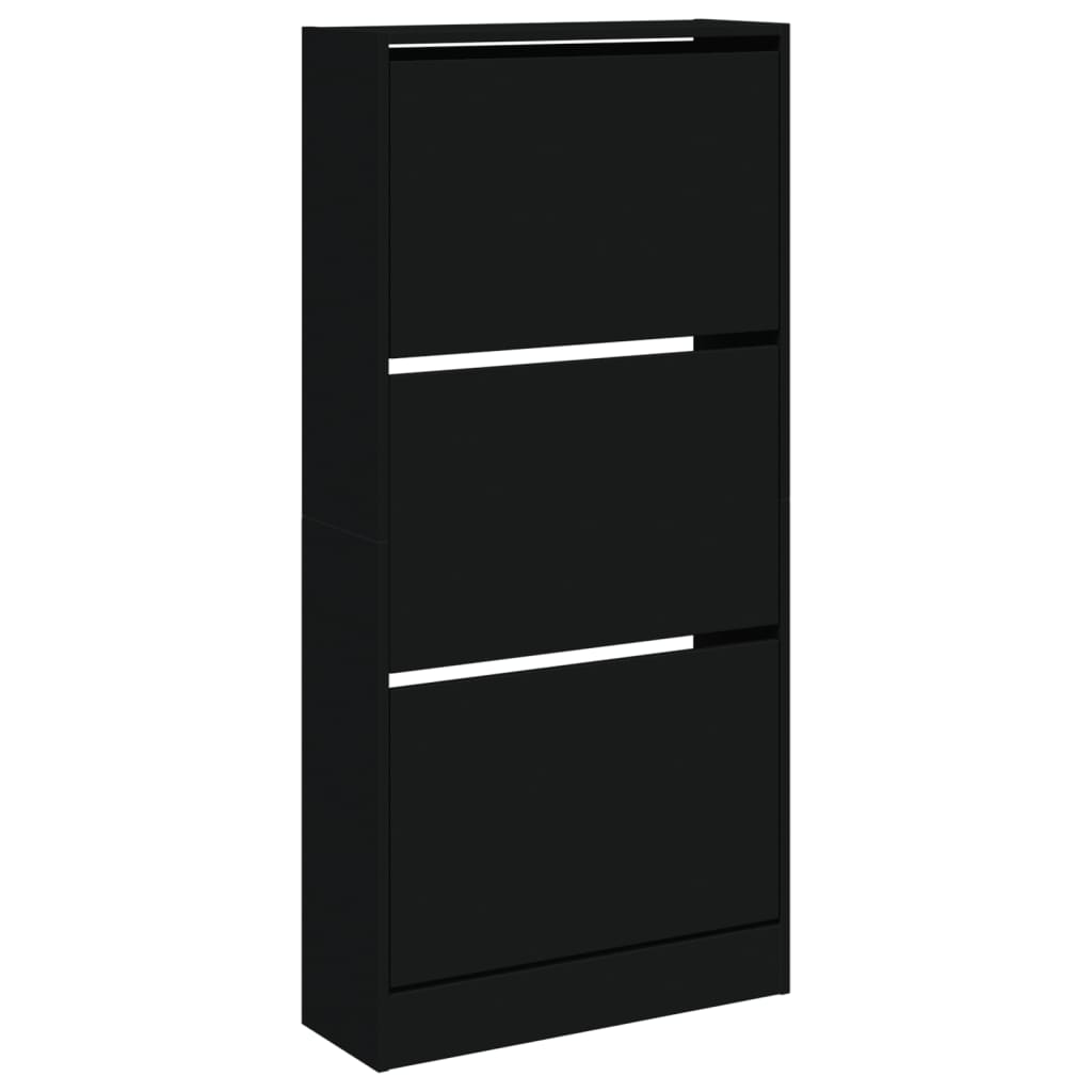 Schuhschrank Schwarz 60x21x125,5 cm Holzwerkstoff - Pazzar.ch