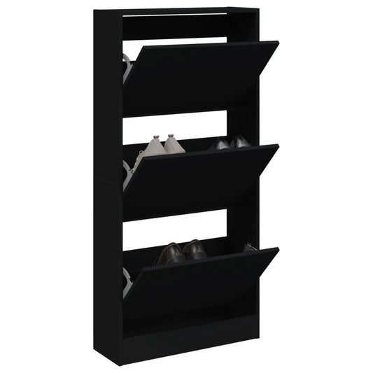 Schuhschrank Schwarz 60x21x125,5 cm Holzwerkstoff - Pazzar.ch
