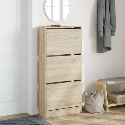 Schuhschrank Sonoma-Eiche 60x21x125,5 cm Holzwerkstoff - Pazzar.ch