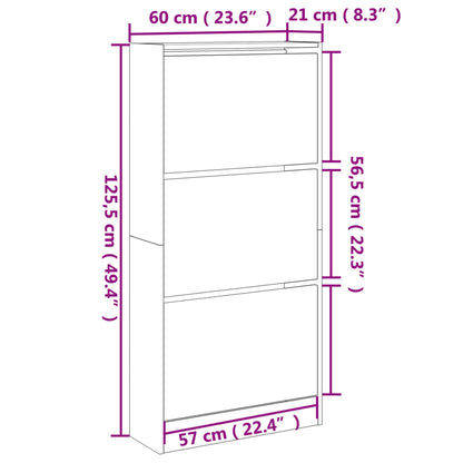 Schuhschrank Sonoma-Eiche 60x21x125,5 cm Holzwerkstoff - Pazzar.ch