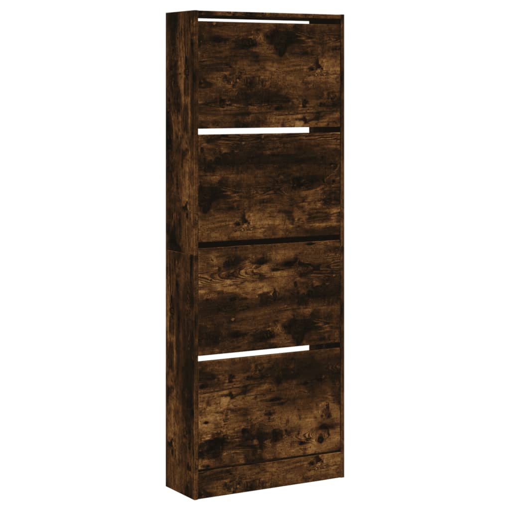 Schuhschrank Räuchereiche 60x21x163,5 cm Holzwerkstoff - Pazzar.ch