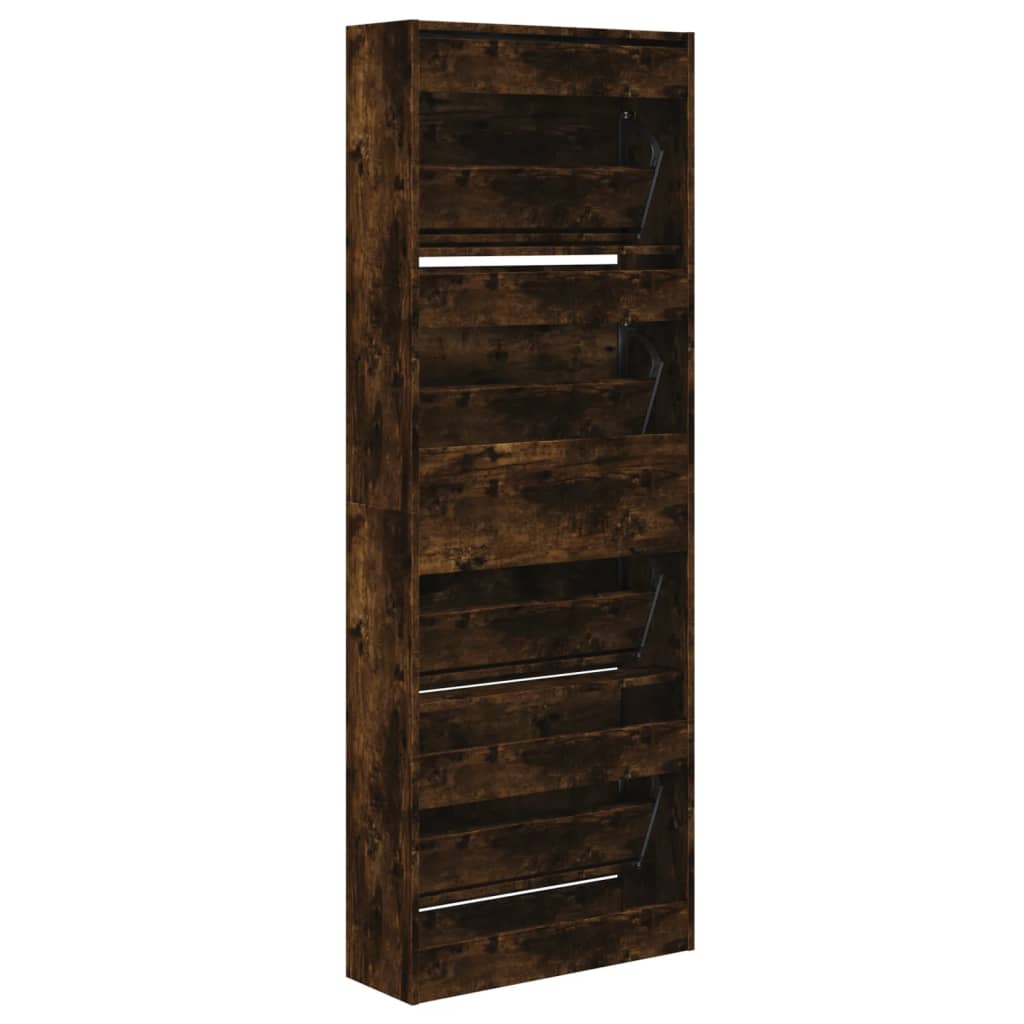 Schuhschrank Räuchereiche 60x21x163,5 cm Holzwerkstoff - Pazzar.ch
