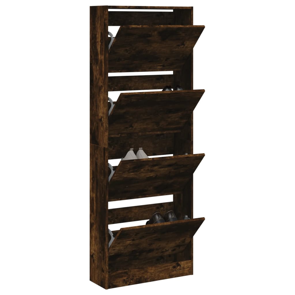 Schuhschrank Räuchereiche 60x21x163,5 cm Holzwerkstoff - Pazzar.ch