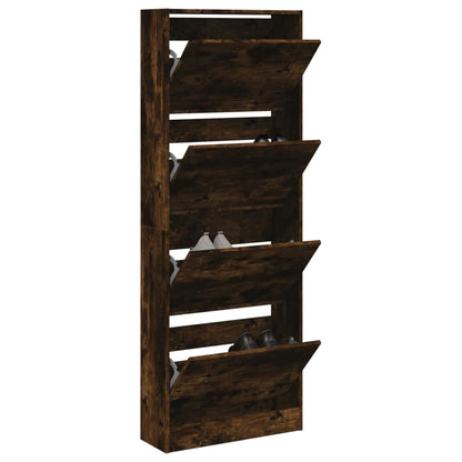 Schuhschrank Räuchereiche 60x21x163,5 cm Holzwerkstoff - Pazzar.ch
