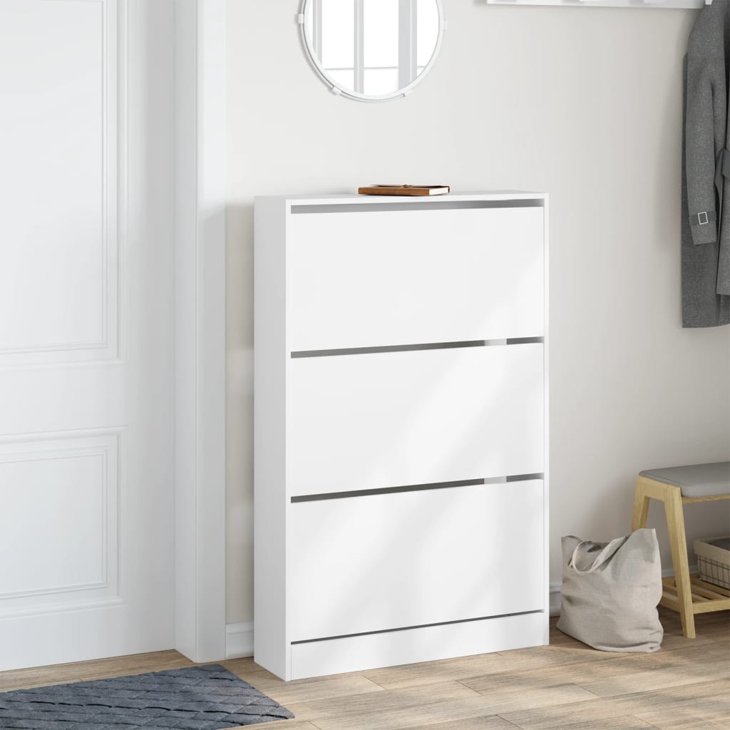 Schuhschrank Weiß 80x21x125,5 cm Holzwerkstoff - Pazzar.ch