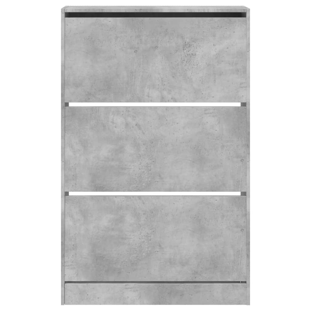 Schuhschrank Betongrau 80x21x125,5 cm Holzwerkstoff - Pazzar.ch