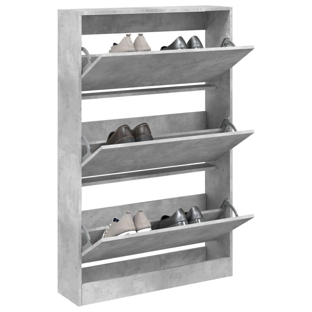 Schuhschrank Betongrau 80x21x125,5 cm Holzwerkstoff - Pazzar.ch