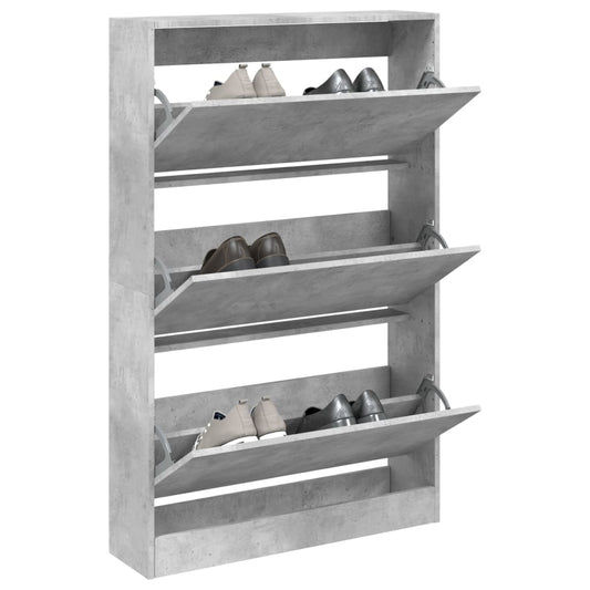 Schuhschrank Betongrau 80x21x125,5 cm Holzwerkstoff - Pazzar.ch