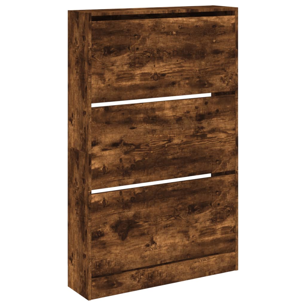 Schuhschrank Räuchereiche 80x21x125,5 cm Holzwerkstoff - Pazzar.ch