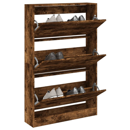 Schuhschrank Räuchereiche 80x21x125,5 cm Holzwerkstoff - Pazzar.ch
