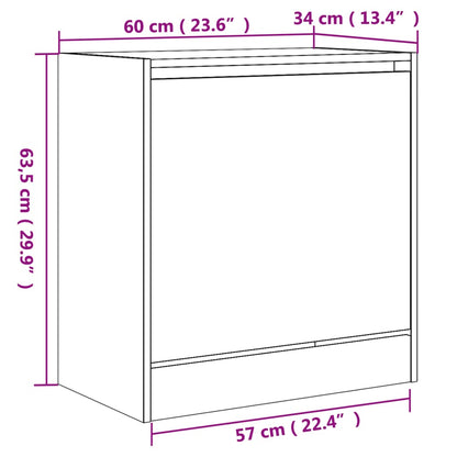 Schuhschrank Grau Sonoma 60x34x63,5 cm Holzwerkstoff - Pazzar.ch