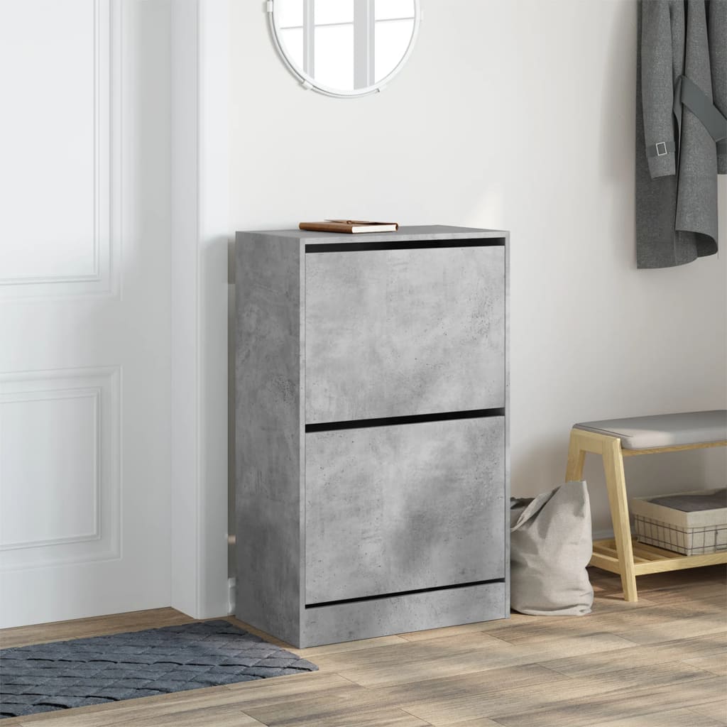 Schuhschrank Betongrau 60x34x96,5 cm Holzwerkstoff - Pazzar.ch