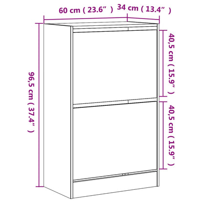 Schuhschrank Betongrau 60x34x96,5 cm Holzwerkstoff - Pazzar.ch