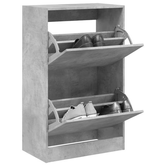Schuhschrank Betongrau 60x34x96,5 cm Holzwerkstoff - Pazzar.ch