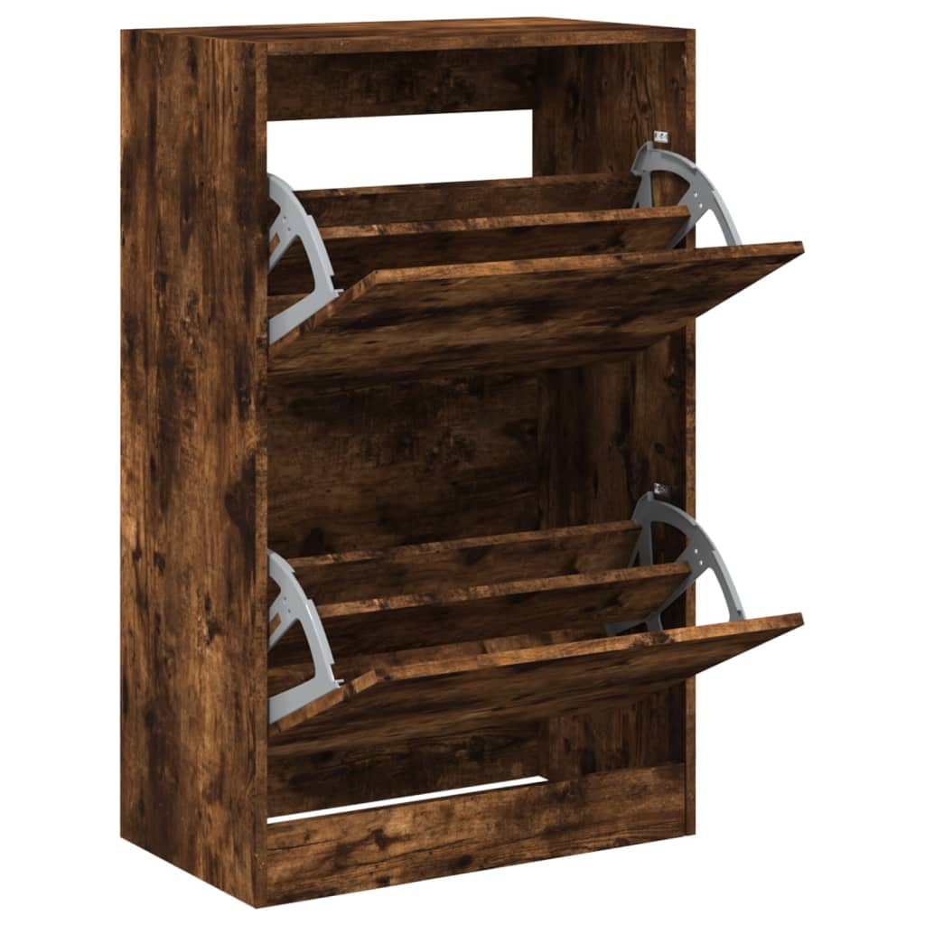 Schuhschrank Räuchereiche 60x34x96,5 cm Holzwerkstoff - Pazzar.ch