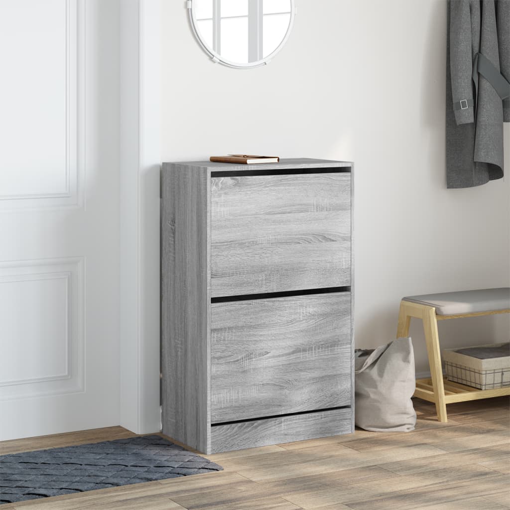 Schuhschrank Grau Sonoma 60x34x96,5 cm Holzwerkstoff - Pazzar.ch