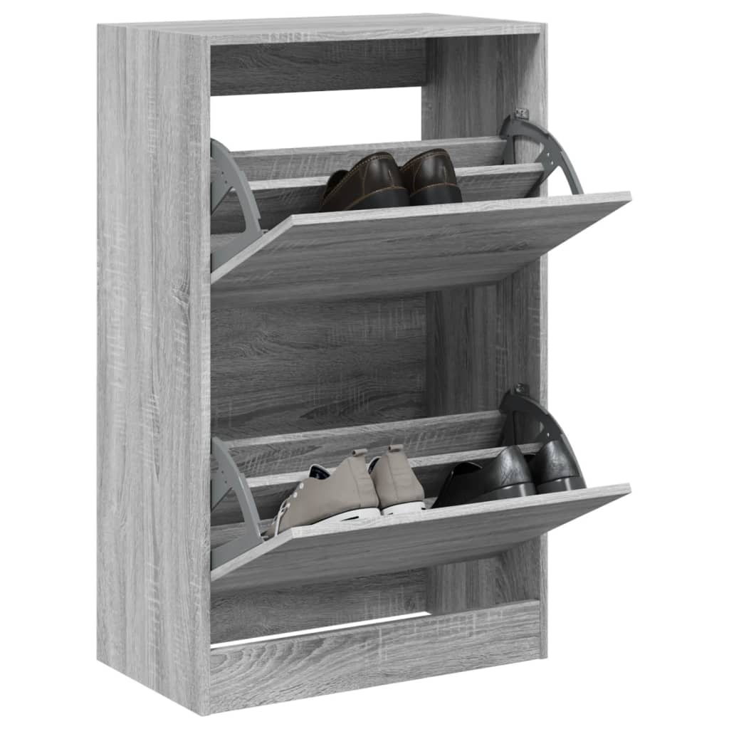 Schuhschrank Grau Sonoma 60x34x96,5 cm Holzwerkstoff - Pazzar.ch