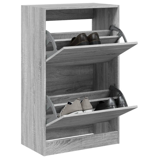 Schuhschrank Grau Sonoma 60x34x96,5 cm Holzwerkstoff - Pazzar.ch