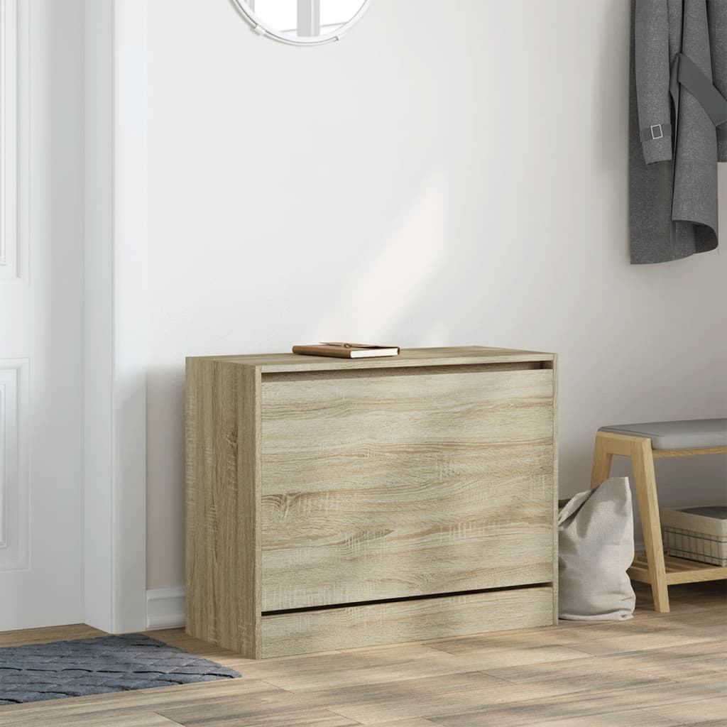 Schuhschrank Sonoma-Eiche 80x34x63 cm Holzwerkstoff - Pazzar.ch