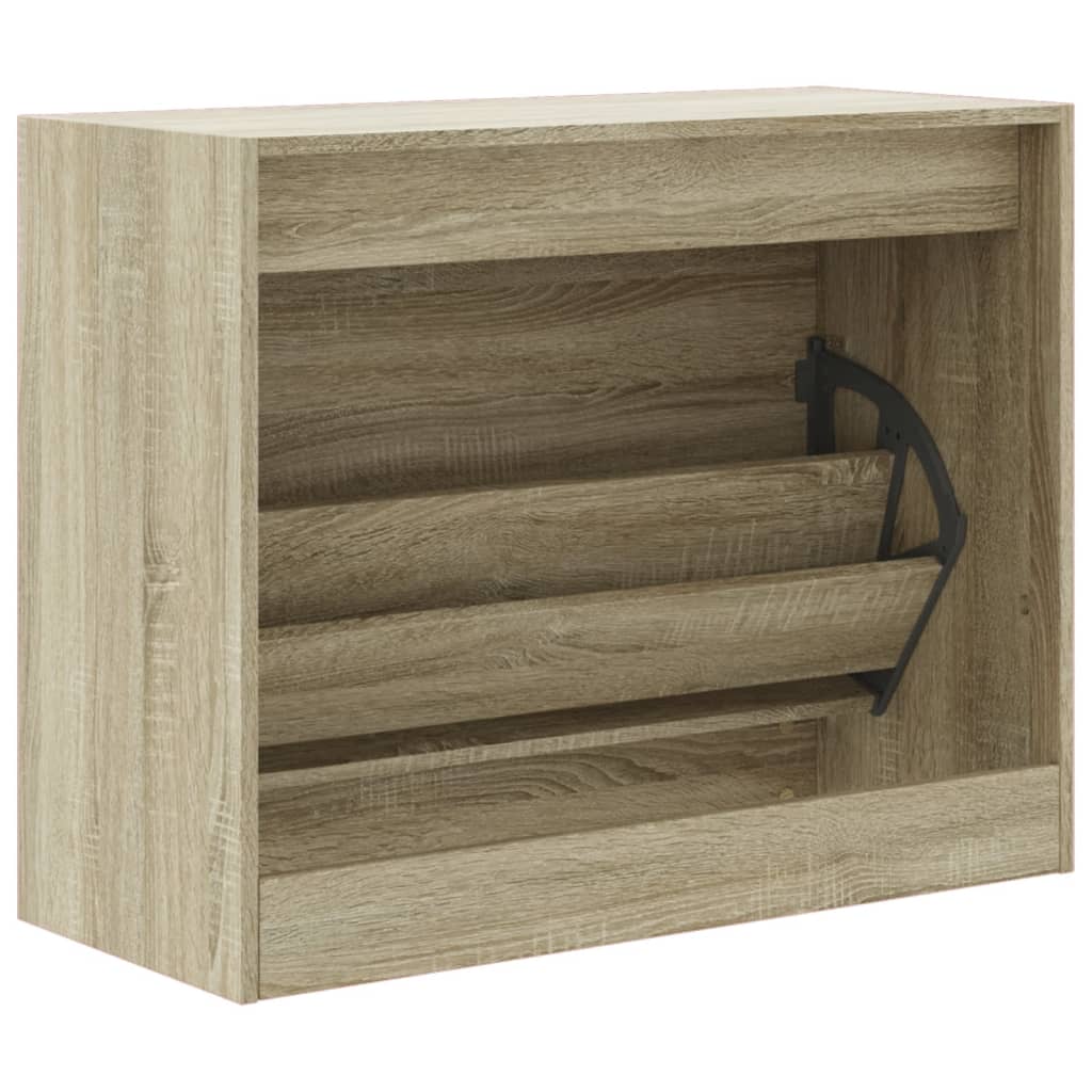 Schuhschrank Sonoma-Eiche 80x34x63 cm Holzwerkstoff - Pazzar.ch