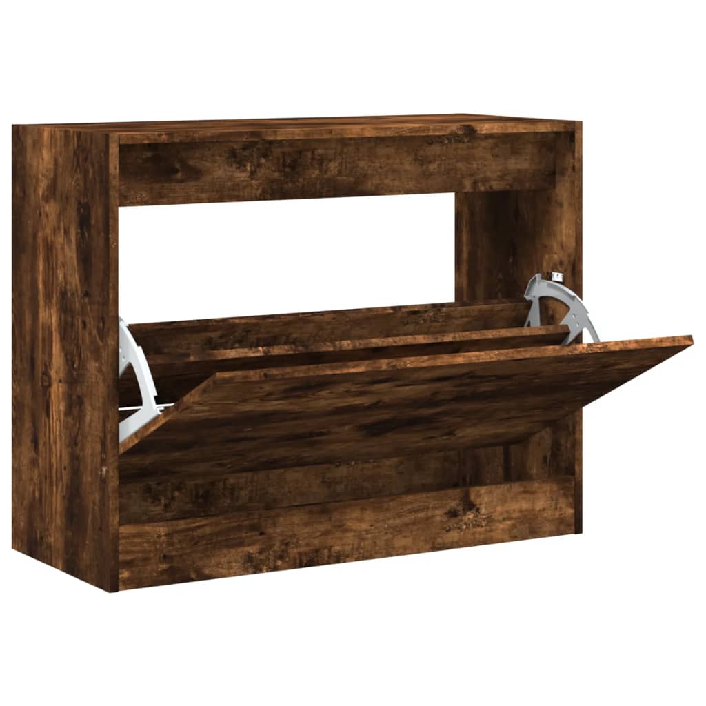 Schuhschrank Räuchereiche 80x34x63 cm Holzwerkstoff - Pazzar.ch