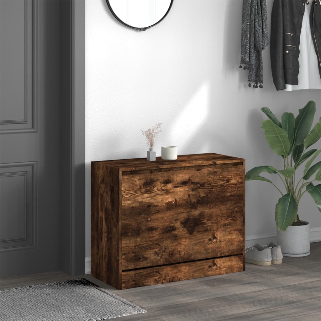 Schuhschrank Räuchereiche 80x34x63 cm Holzwerkstoff - Pazzar.ch