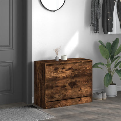 Schuhschrank Räuchereiche 80x34x63 cm Holzwerkstoff - Pazzar.ch