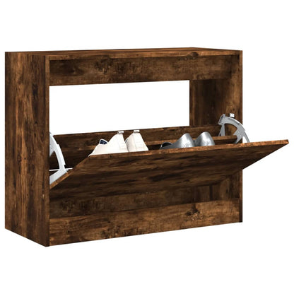 Schuhschrank Räuchereiche 80x34x63 cm Holzwerkstoff - Pazzar.ch