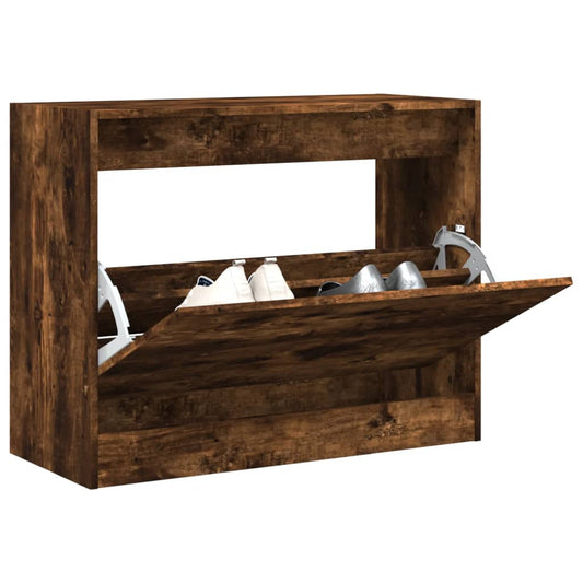 Schuhschrank Räuchereiche 80x34x63 cm Holzwerkstoff - Pazzar.ch