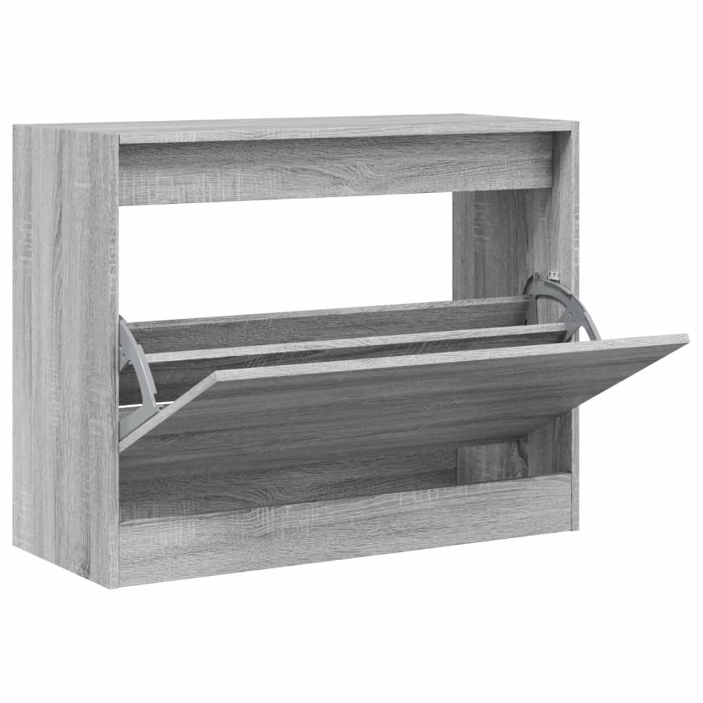 Schuhschrank Grau Sonoma 80x34x63 cm Holzwerkstoff - Pazzar.ch