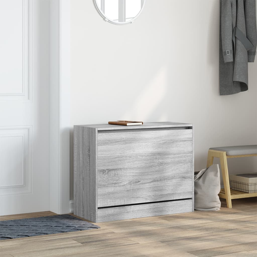Schuhschrank Grau Sonoma 80x34x63 cm Holzwerkstoff - Pazzar.ch