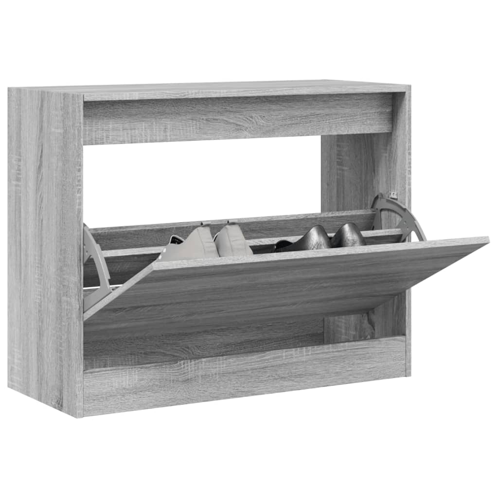 Schuhschrank Grau Sonoma 80x34x63 cm Holzwerkstoff - Pazzar.ch