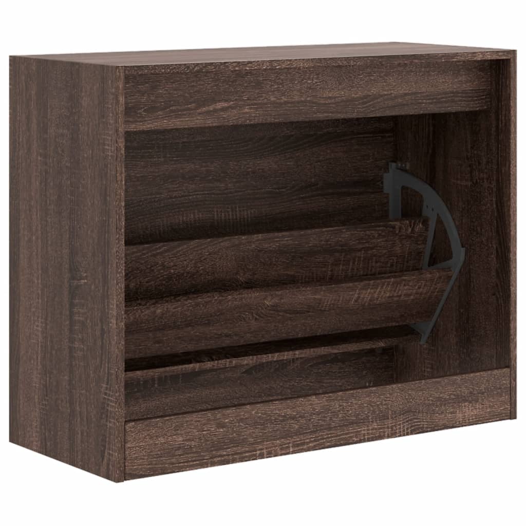 Schuhschrank Braun Eichen-Optik 80x34x63 cm Holzwerkstoff - Pazzar.ch