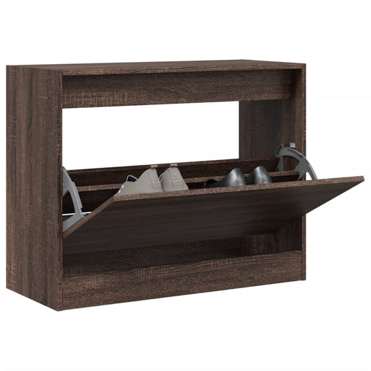 Schuhschrank Braun Eichen-Optik 80x34x63 cm Holzwerkstoff - Pazzar.ch