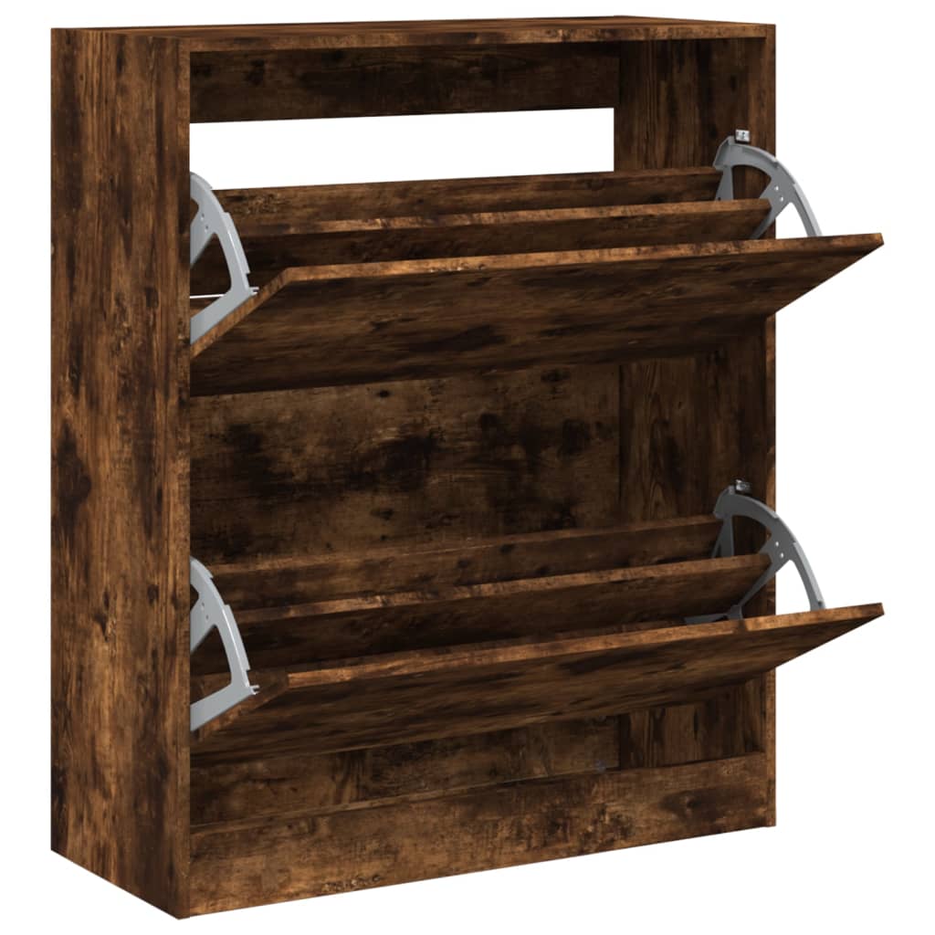 Schuhschrank Räuchereiche 80x34x96,5 cm Holzwerkstoff - Pazzar.ch