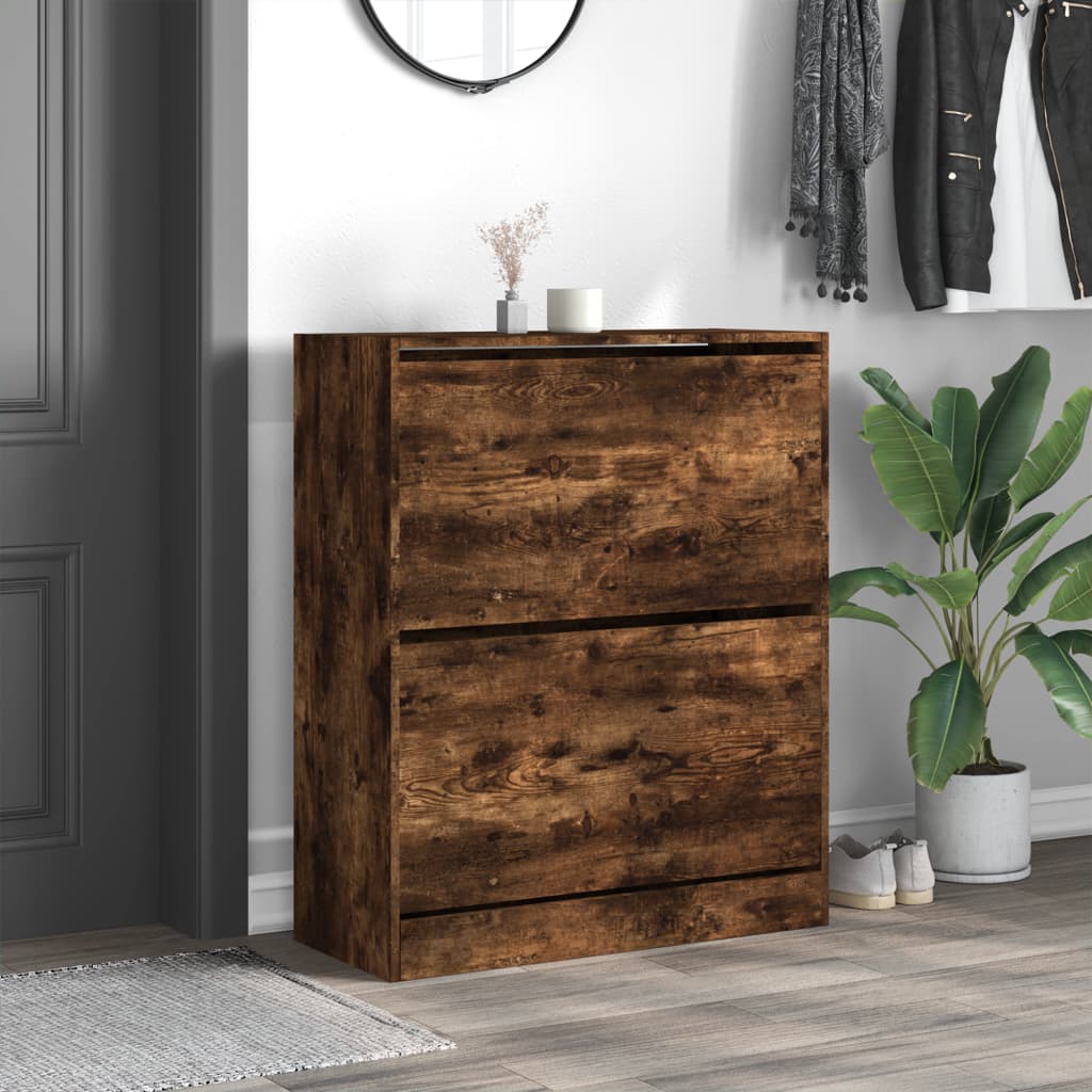 Schuhschrank Räuchereiche 80x34x96,5 cm Holzwerkstoff - Pazzar.ch