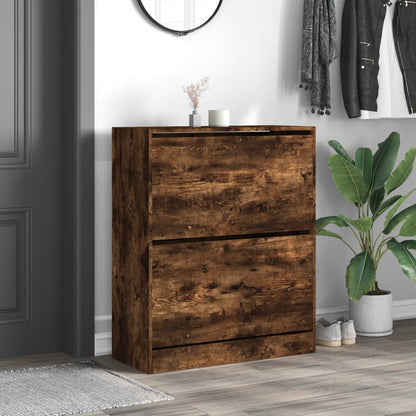 Schuhschrank Räuchereiche 80x34x96,5 cm Holzwerkstoff - Pazzar.ch