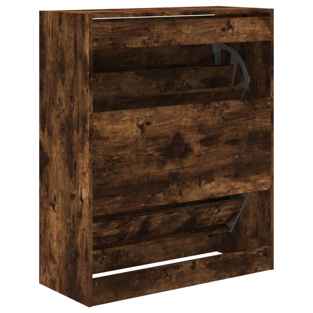 Schuhschrank Räuchereiche 80x34x96,5 cm Holzwerkstoff - Pazzar.ch