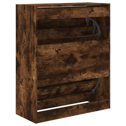 Schuhschrank Räuchereiche 80x34x96,5 cm Holzwerkstoff - Pazzar.ch