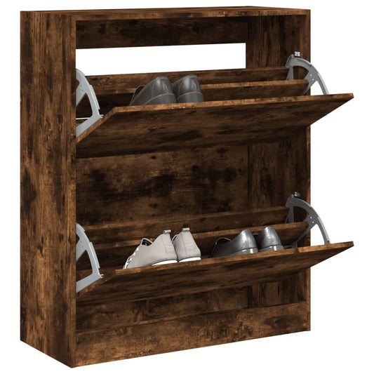 Schuhschrank Räuchereiche 80x34x96,5 cm Holzwerkstoff - Pazzar.ch